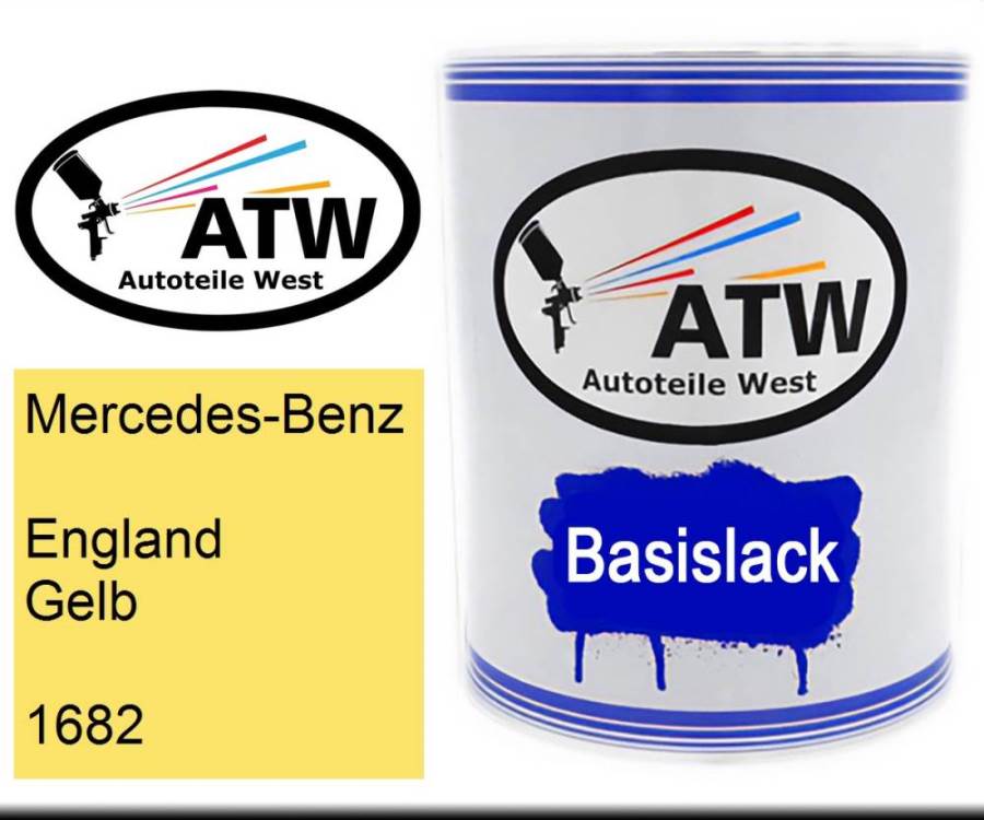 Mercedes-Benz, England Gelb, 1682: 1L Lackdose, von ATW Autoteile West.